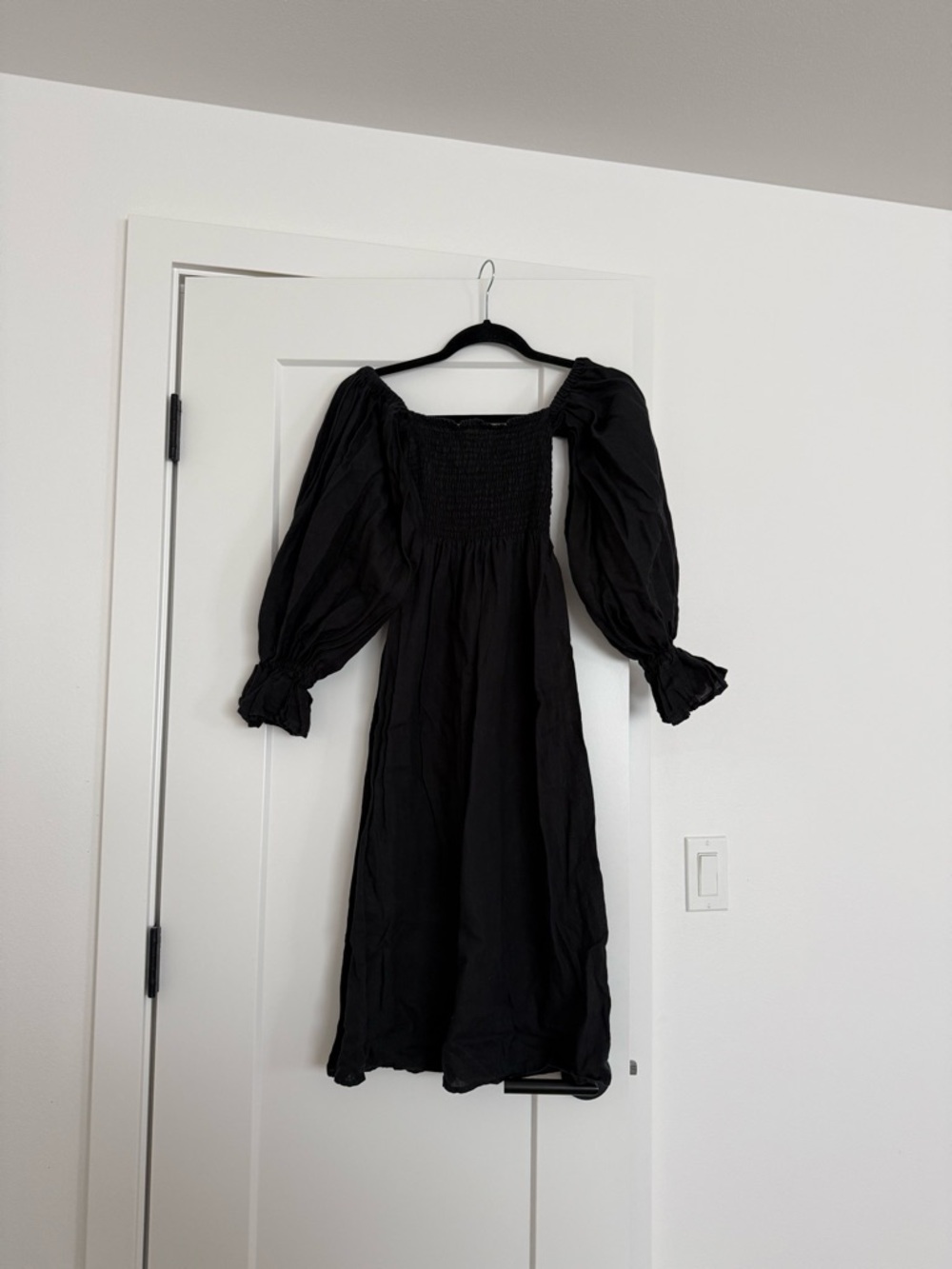 Sleeper Atlanta black linen dress